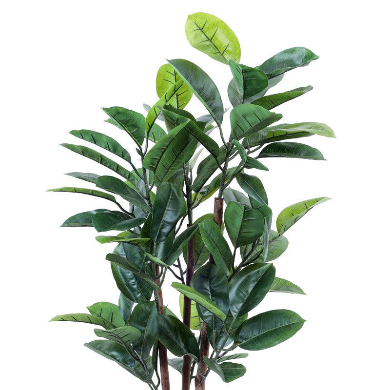 Artificial Realistic Rubber Tree With Black Plastic Pot - 3.9 Feet media 4