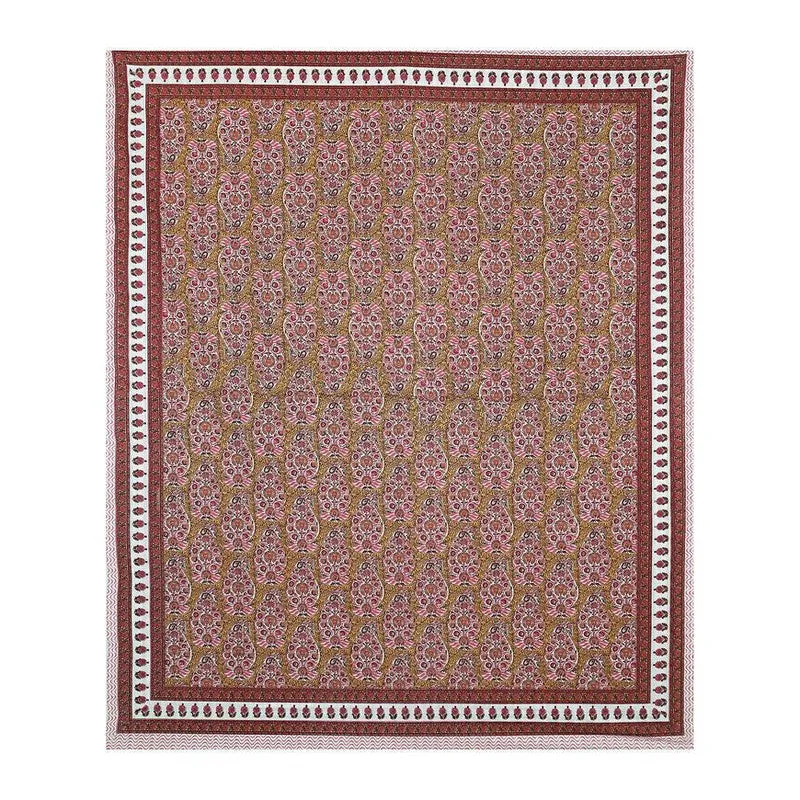 Floray Cotton Bedsheet (Maroon,White) - 240 TC media 5