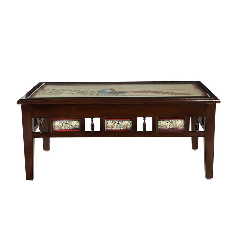 Peacock Teak Wood Center Table media 3