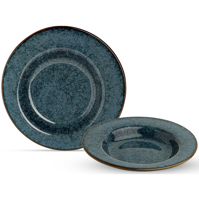 Azure Stone Ceramic Pasta Plate (Blue) - Set Of Two media 3