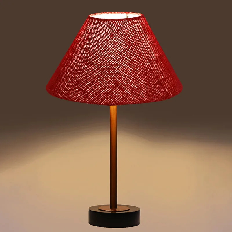 Sienna II Rodin Wooden Table Lamp - Maroon,Copper,Black media 6
