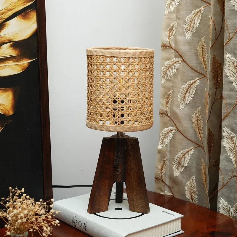 Dotweave Cotton Table Lamp - Beige media 3