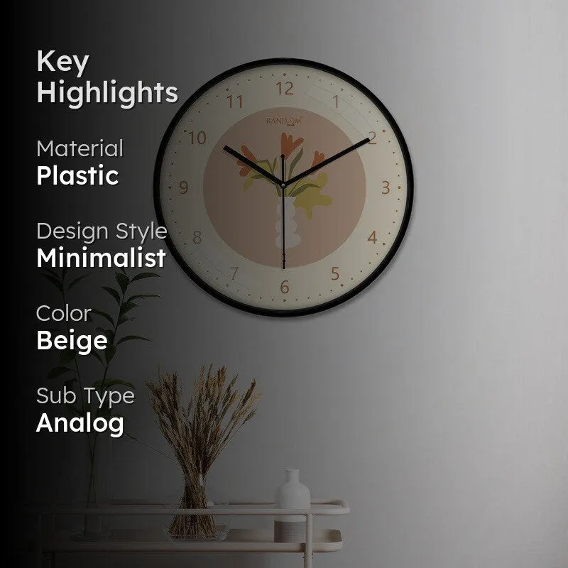 Bloom Round Analog Wall Clock - Beige media 2