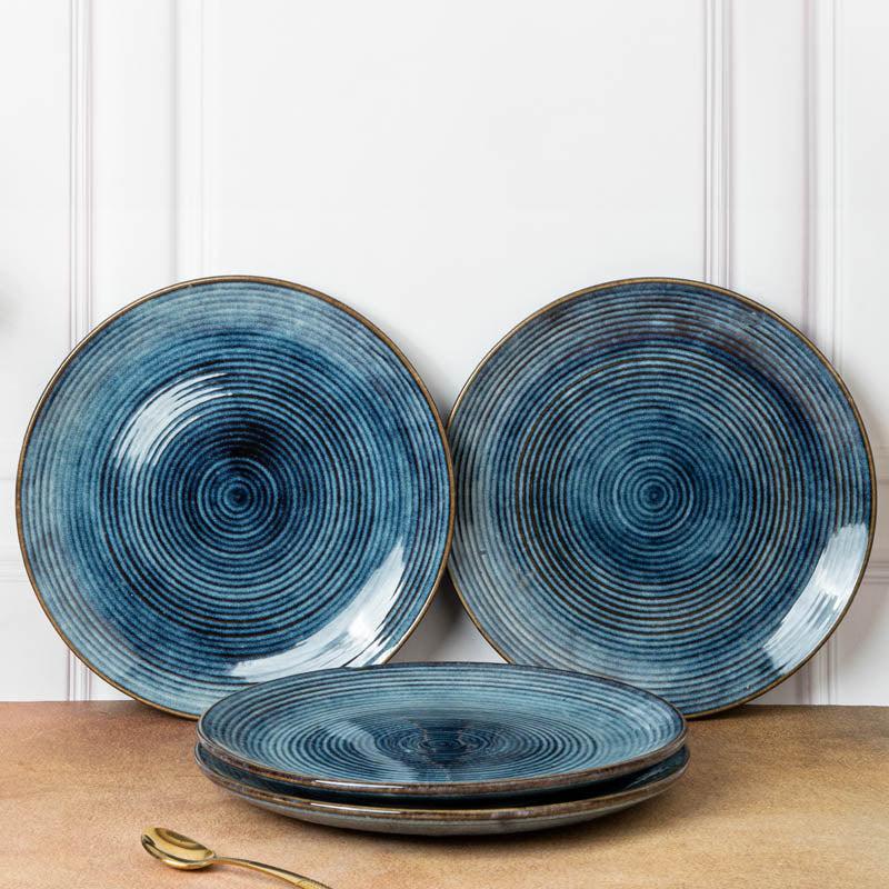 Meghneel Handmade Dinner Plate (Blue) - Set of Four