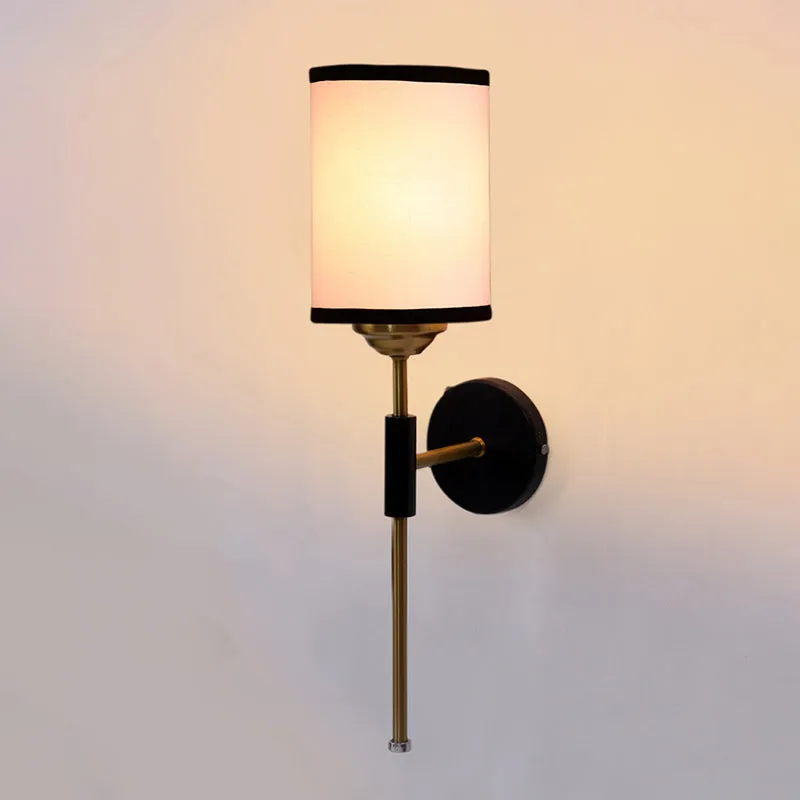 Beryll Edge Cylindrical Steel & Cotton Wall Lamp media 4