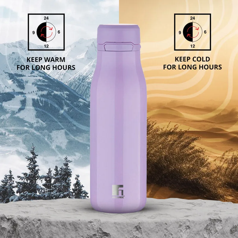 Bergner Walking Liquid Luxe Thermosteel Hot And Cold Flask (Purple) - 720 mL media 3