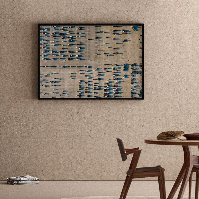 Punch Card Canvas Wall Painting - Black Frame