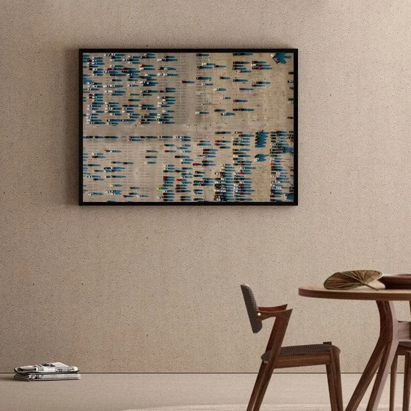 Punch Card Canvas Wall Painting - Black Frame media 1
