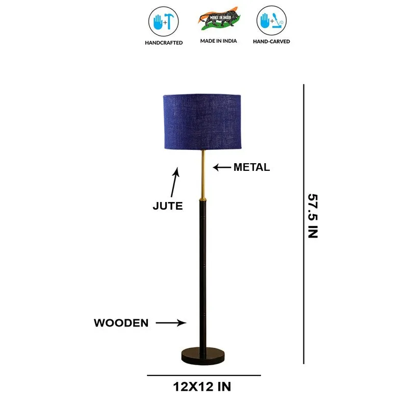 Horizon Curve Wooden Floor Lamp - Blue media 8