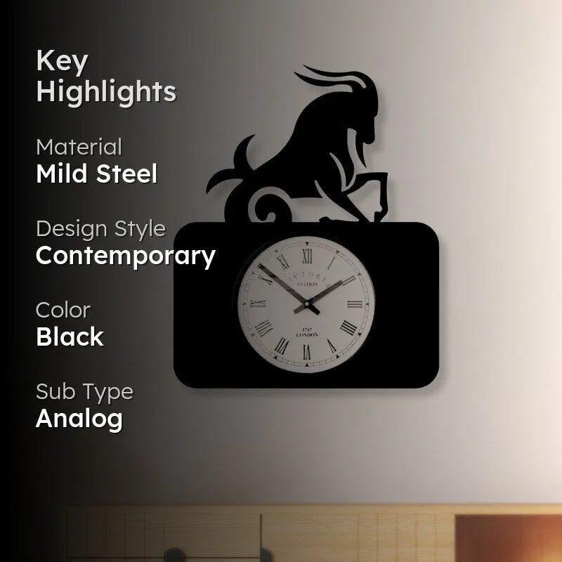Beast Steel Analog Wall Clock - Black media 2