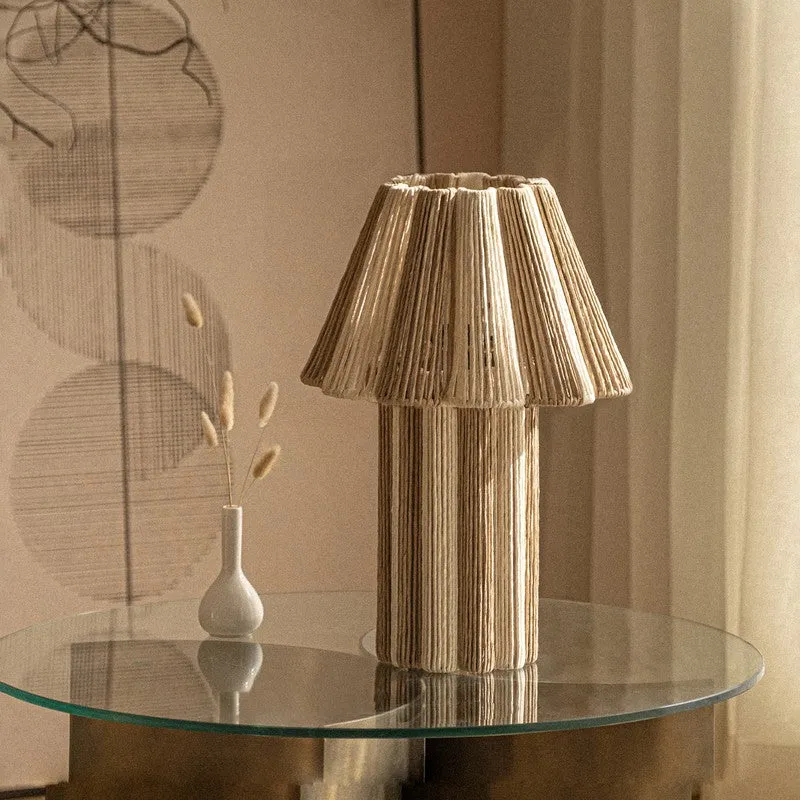 Orange Tree Kenji Mild Steel Table Lamp Conical - White,Brown media 2