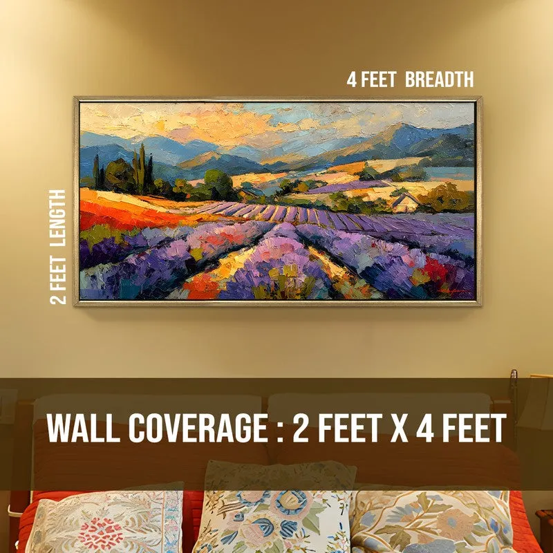 Lavender Fields Canvas Wall Painting With Frame media 8