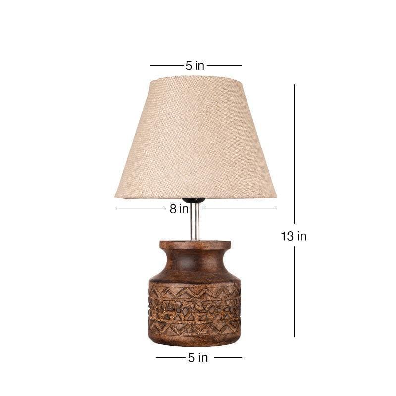 Classy With Twist Carved Fabric Table Lamp - Beige,Brown media 5