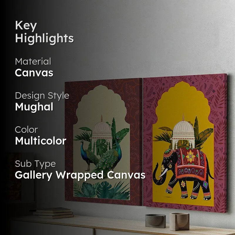 Opulence Glam Canvas Wall Painting - Set Of Two media 2