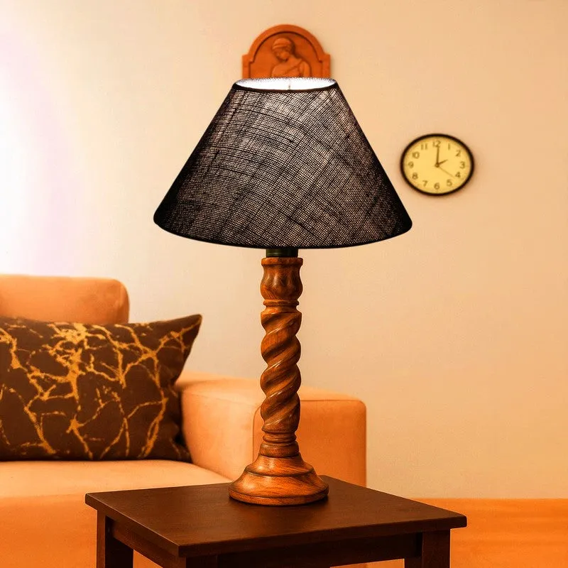 Elvane Velin Wooden Table Lamp - Blue media 3