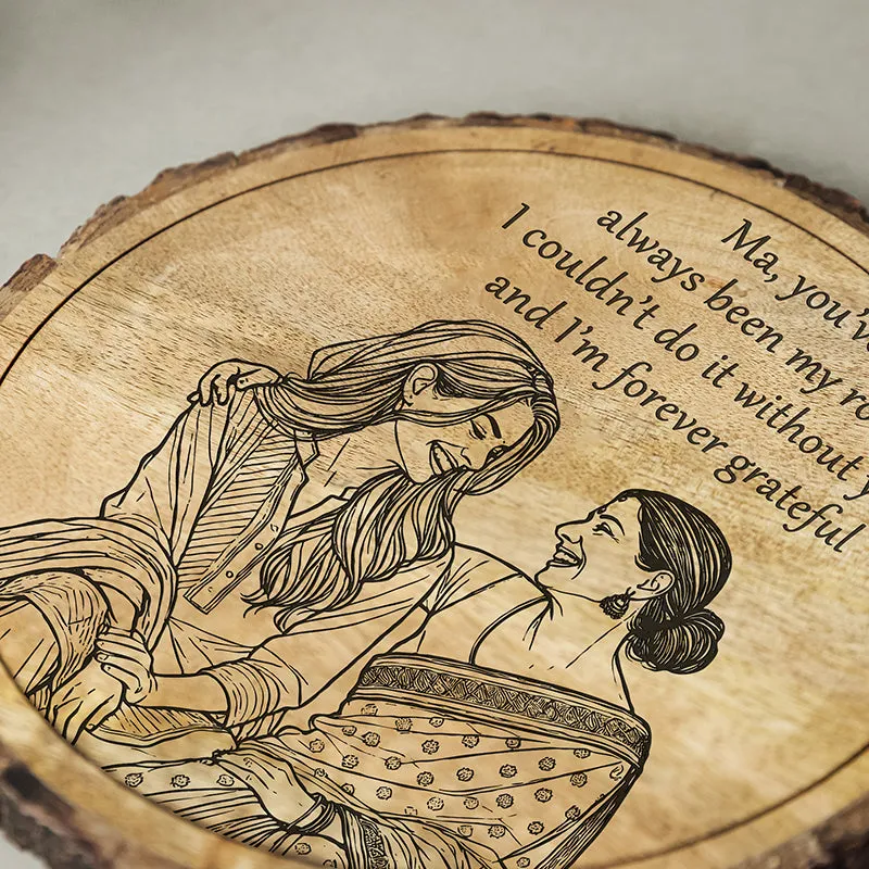 You Are My Rock Wood Showpiece - Round media 4