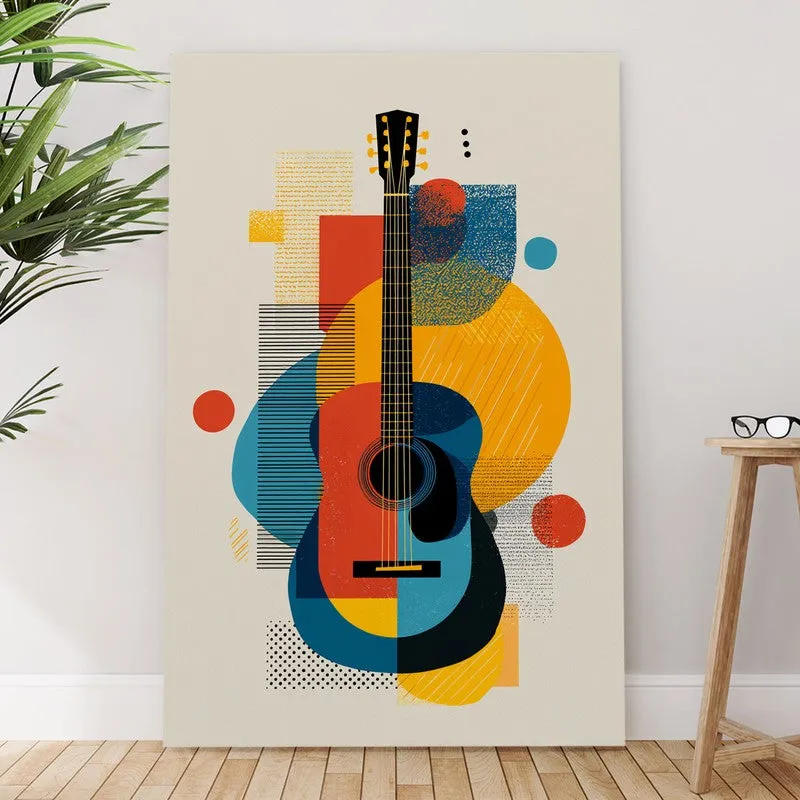 Riffa Geometric Guitar Canvas Wall Art media 6