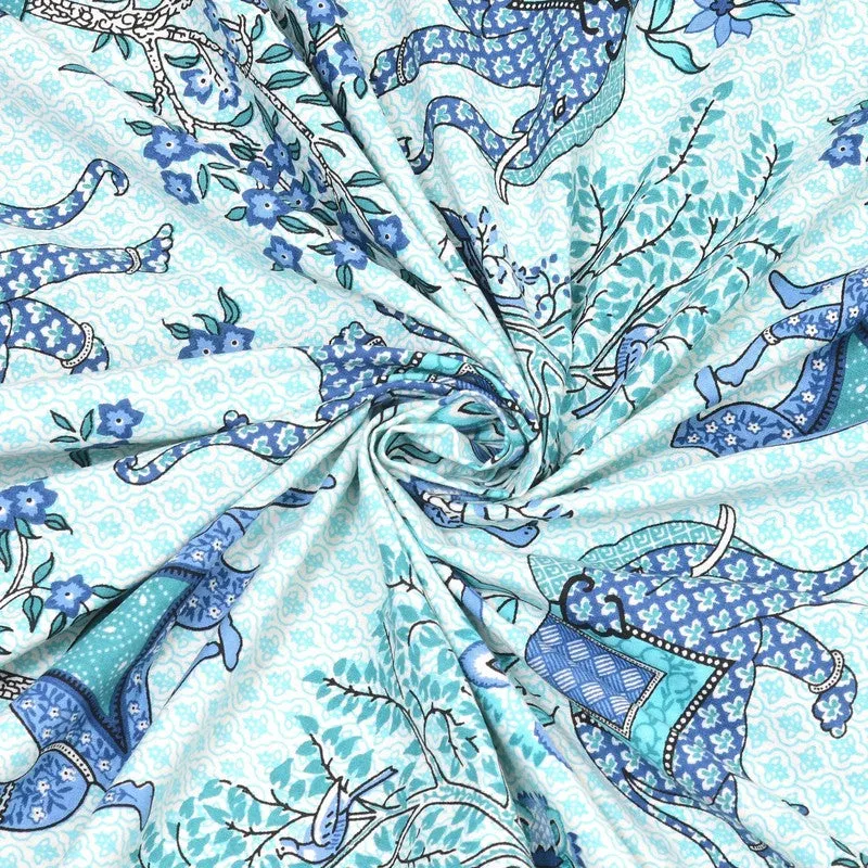 Royalet Cotton Bedsheet (Blue) - 240 TC media 5