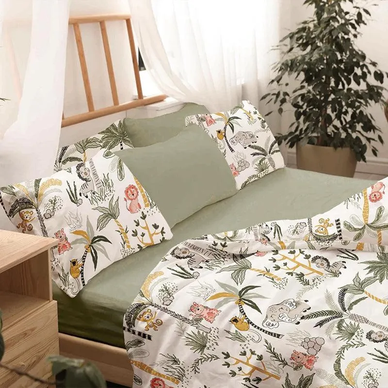 Jolly Jungle Kids Printed Cotton Bedsheet - 300 TC media 5