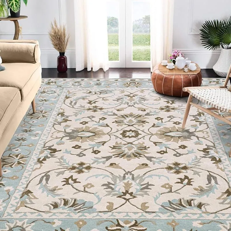 Sekhmet Hand Tufted Ethnic Wool & Nylon Carpet - Mint Green media 5