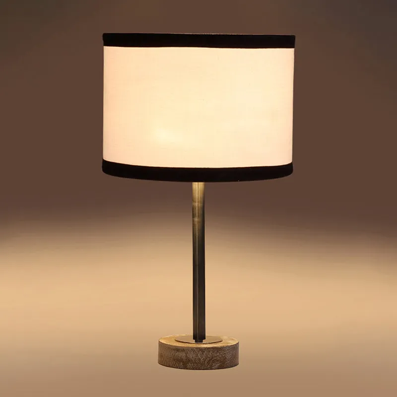 Cotin I Stripe Rodin Wooden Table Lamp - White,Silver media 6