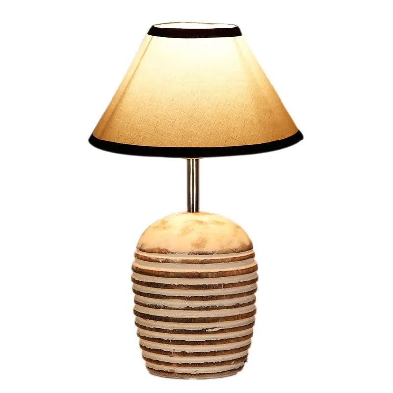 Lumexa Cotton Table Lamp With Wooden Base - White media 7