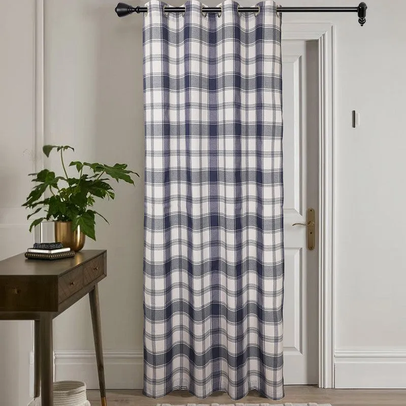 Gridline Drapes Curtain - Navy media 4