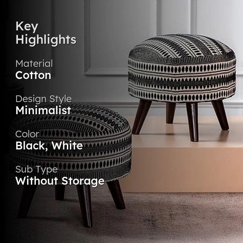 Smooth Comfort Ottoman (Black,White) - Set Of Two media 2