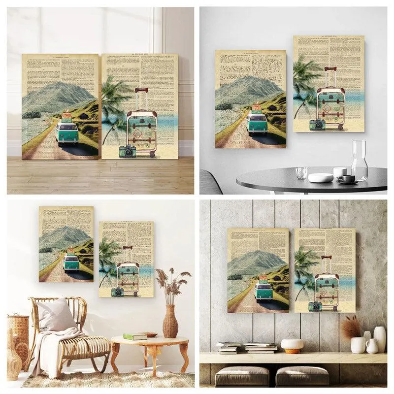 Hit The Road Wall Painting - Set Of Two media 4