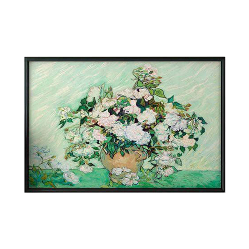 Canvas Painting Of Roses By Vincent Van Gogh - Black Frame media 6