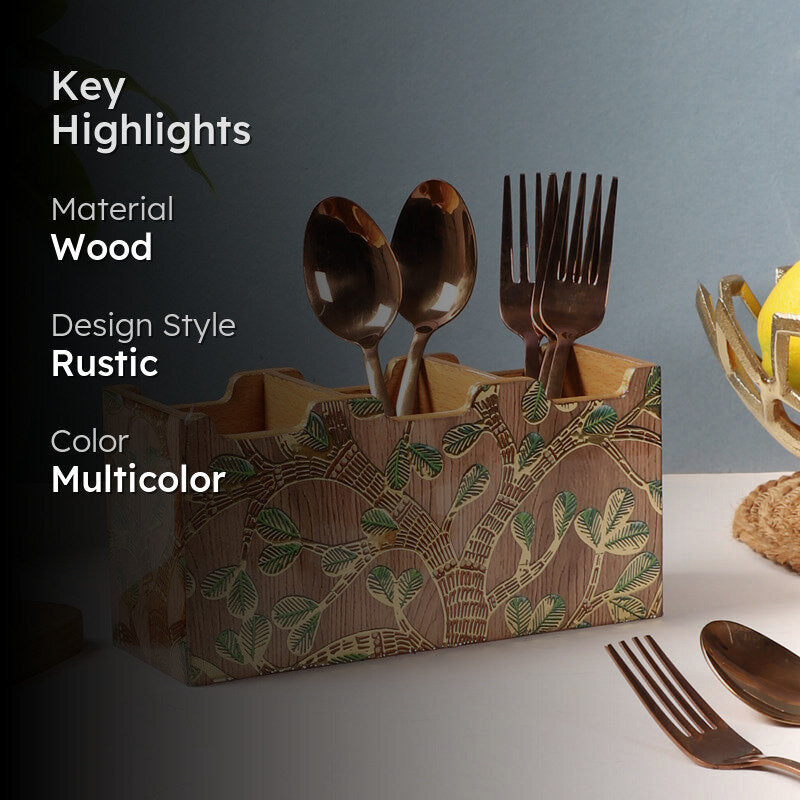 Sona Patta Tri-Compartment Cutlery Stand media 2