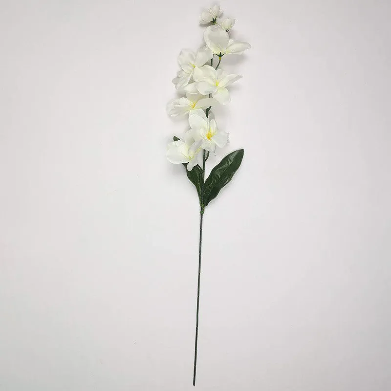 Decorative Fabric Artificial Orchid Flower (White) - Set Of Five media 5