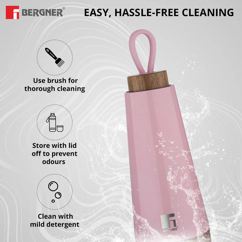 Bergner Walking Fairy Fountain Thermosteel Hot And Cold Flask (Pink) - 370 mL media 4