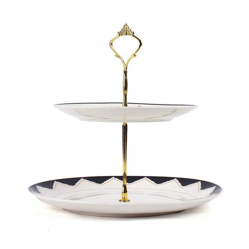 Classic Crown Cake Stand - White,Black media 3