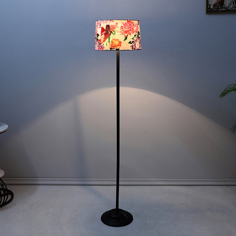 Miyabi Printed Metal Floor Lamp - Black