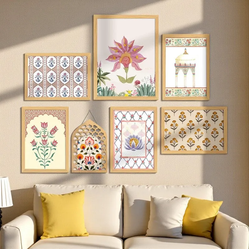 Mughal Floria Wall Art - Set Of Seven media 3