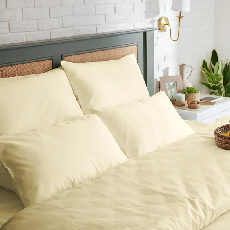 Maison Neo Solid Cotton Bedsheet (Ivory) - 1000 TC media 5