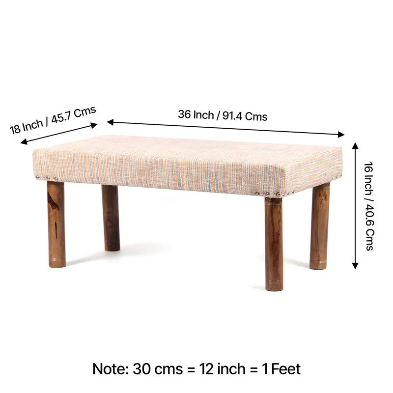 Elvro Sheesham Wooden Bench - Beige media 11