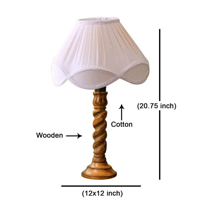 Elvane Myra Wooden Table Lamp - White media 8