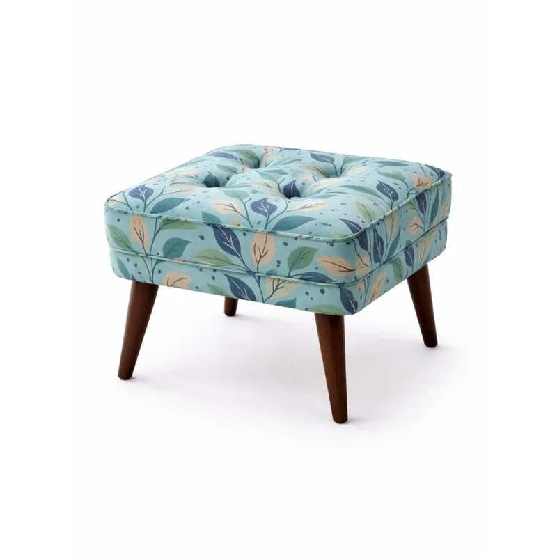 Harmony Teak Wood Ottomans & Pouffe - Blue media 3