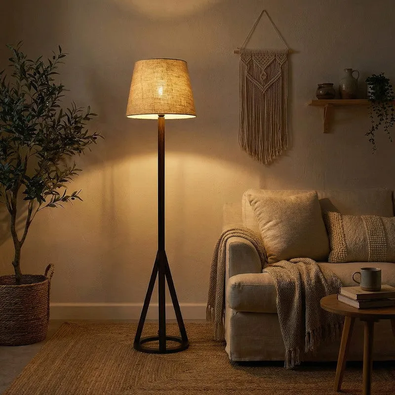 WarmHue Wooden Floor Lamp - Brown media 1