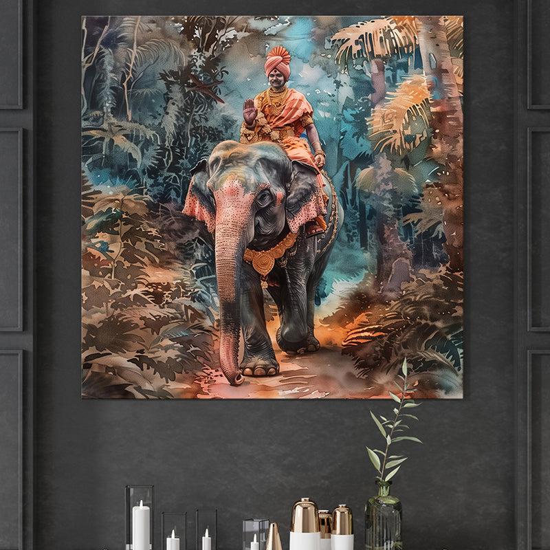 Majestic Jungle Ride Wall Painting