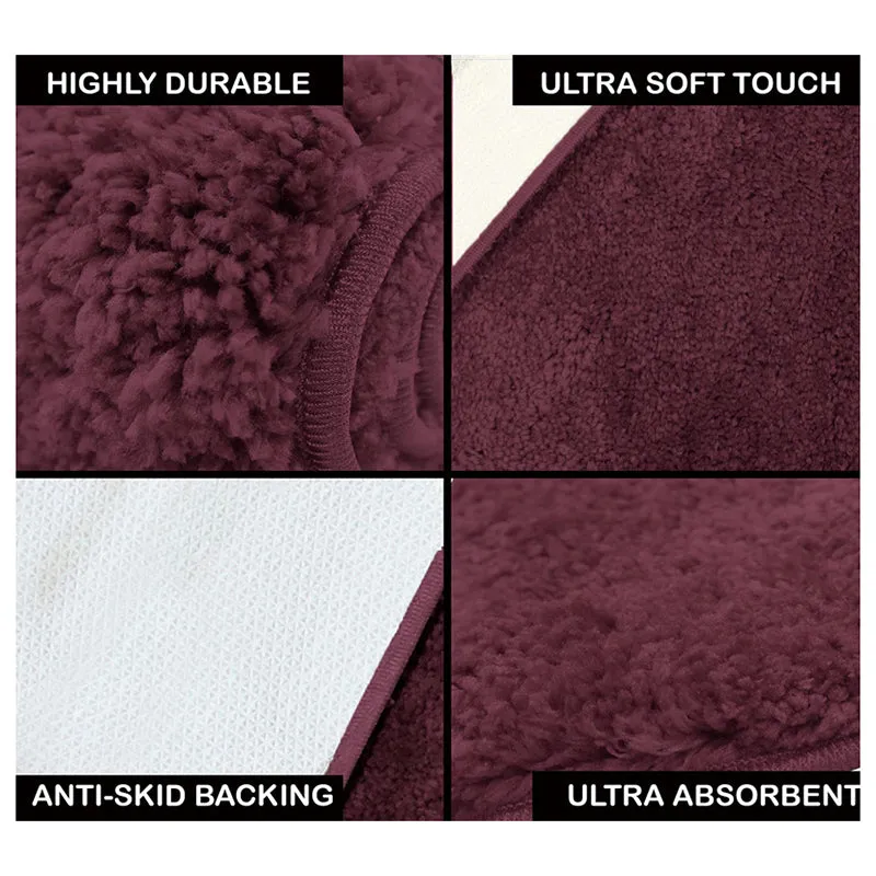 Nuo Luxe Micro Fiber Area Rug - Wine media 6