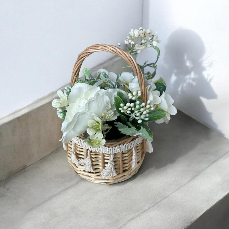 Faux Wedding Bells Artificial Flower with basket media 3