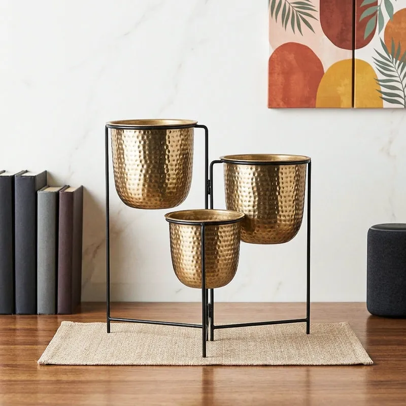Brazen Gold Nested Planters media 1