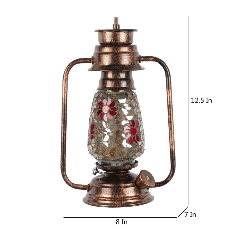 Phoolkari Mosaic Lantern Iron Wall Lamp - Copper media 7