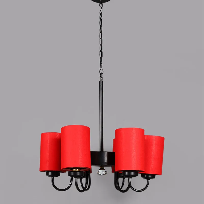 Viya Cylindrical Ceiling Lamp - Red media 2