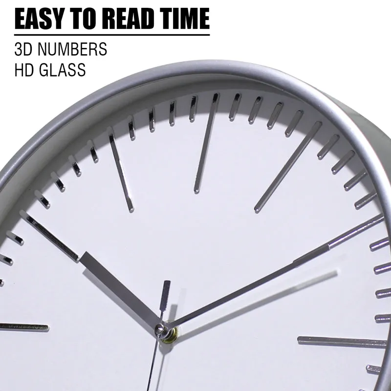 Aestra Analog Wall Clock - Grey, White media 9