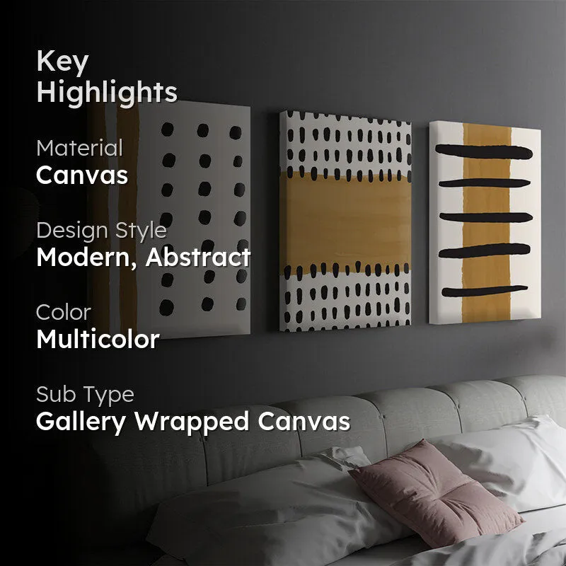 Kranis Abstract Canvas Wall Painting - Set Of Three media 2