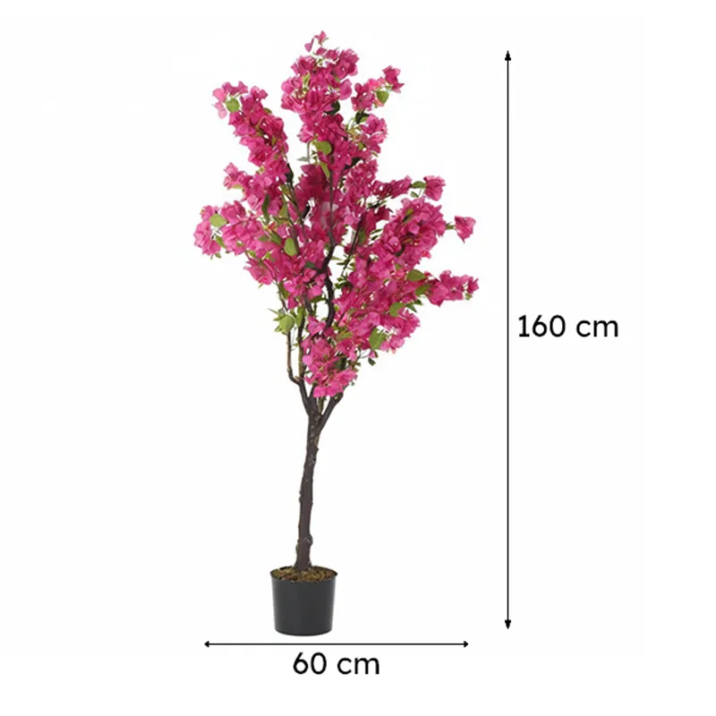 Faux Realtouch Purple Bougainvillea Plant With Black Plastic Pot - 5.2 Feet media 9
